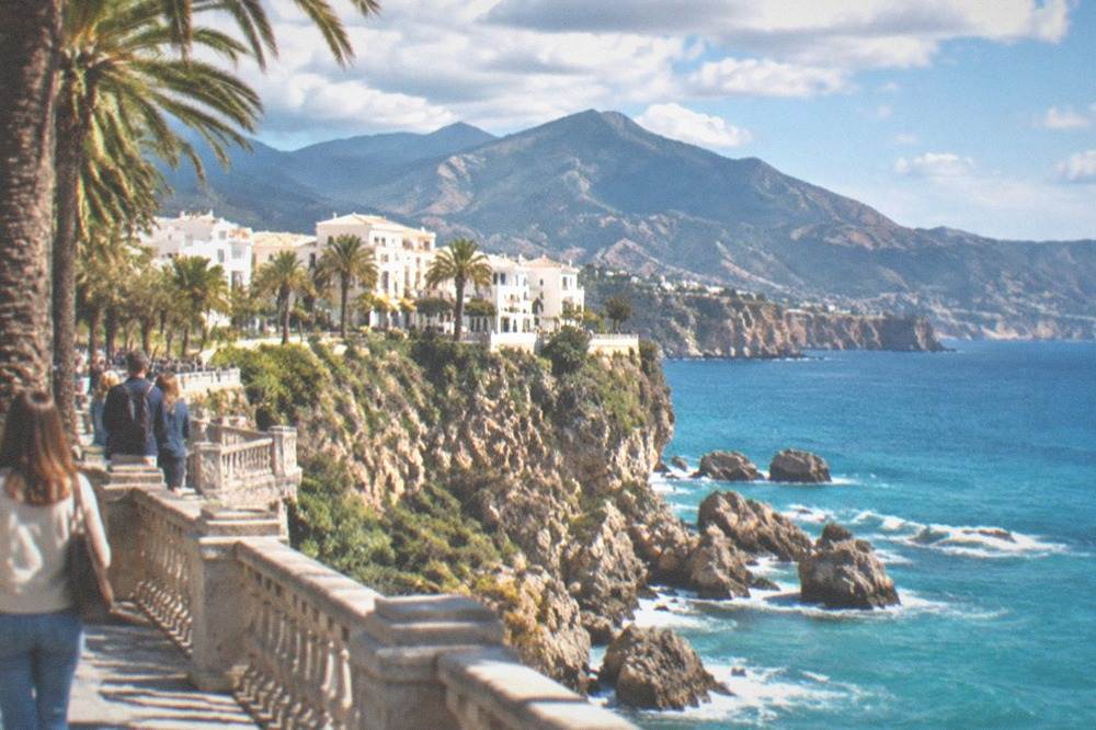 The Balcon de Europa promenade at Nerja above the Mediterranean
